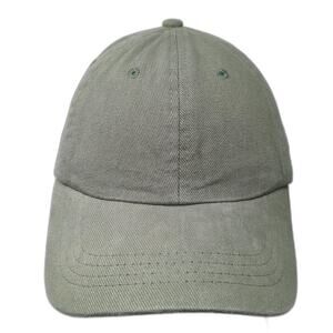 Rubi Slideback Baseball Cap Green One Size Adjustable Vented Holes Blank 6 Panel